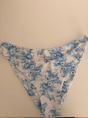 Kulani Kinis White and Blue Tropical Bikini Bottoms